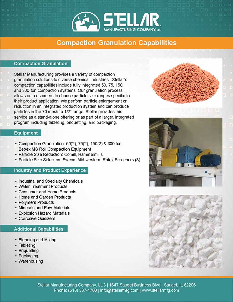 Stellar MFG Compaction Granulation Capabilities Flyer